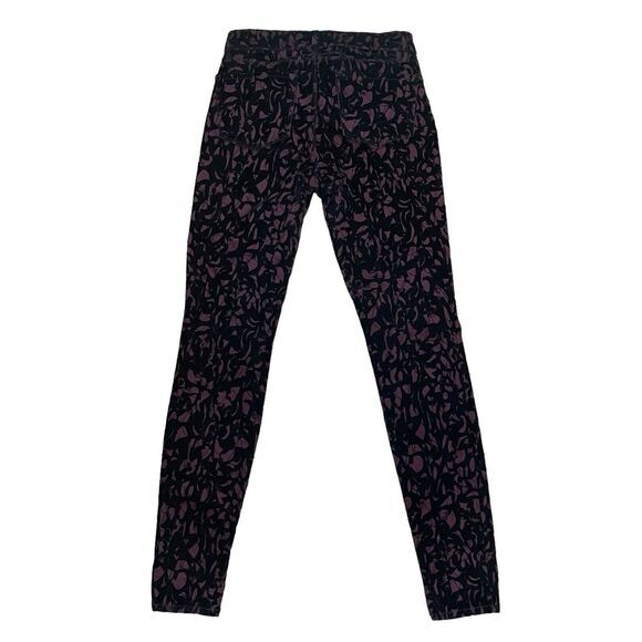 J Brand Red Black Dark Wash Festival Gothic Y2K Romantic Velour Skinny Jeans 25 - Picture 4 of 10